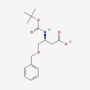 Chemical structure of (S)-4-(Benzyloxy)-3-((tert-butoxycarbonyl)amino)butanoic acid