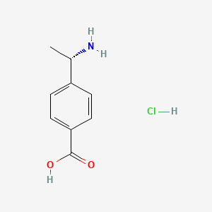 Chemical structure of (S)-4-(1-Aminoethyl)benzoic acid hydrochloride