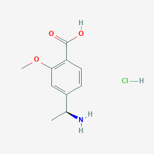 Chemical structure of (S)-4-(1-Aminoethyl)-2-methoxybenzoic acid hydrochloride
