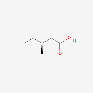 Chemical structure of (S)-3-Methylvaleric Acid