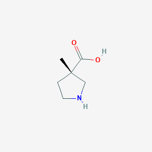 Chemical structure of (S)-3-Methyl-pyrrolidine-3-carboxylic acid