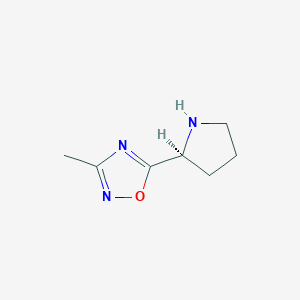 Chemical structure of (S)-3-Methyl-5-(2-pyrrolidinyl)-1,2,4-oxadiazole