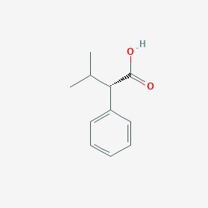 Chemical structure of (S)-3-Methyl-2-phenylbutanoic acid