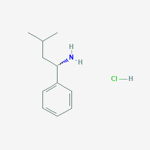 Chemical structure of (S)-3-Methyl-1-phenylbutan-1-amine