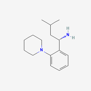 Chemical structure of 3-Methyl-1-(2-piperidinophenyl)-1-butylamine, (S)-