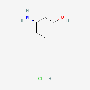 Chemical structure of (S)-3-Aminohexan-1-ol hydrochloride