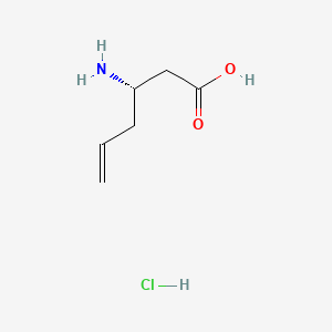 Chemical structure of (S)-3-Aminohex-5-enoic acid hydrochloride