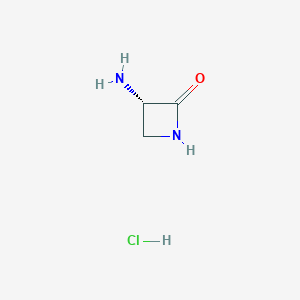 Chemical structure of (S)-3-Aminoazetidin-2-one hydrochloride