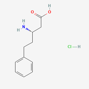 Chemical structure of (S)-3-Amino-5-phenylpentanoic acid hydrochloride