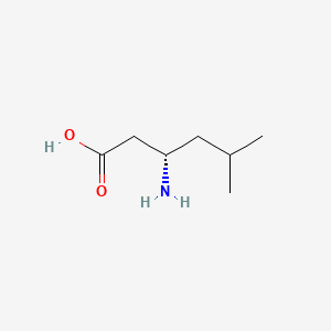 Chemical structure of (S)-3-Amino-5-methylhexanoic acid