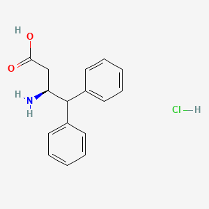 Chemical structure of (S)-3-Amino-4,4-diphenylbutanoic acid hydrochloride