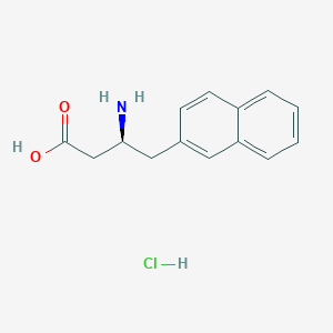 Chemical structure of (S)-3-Amino-4-(naphthalen-2-yl)butanoic acid hydrochloride