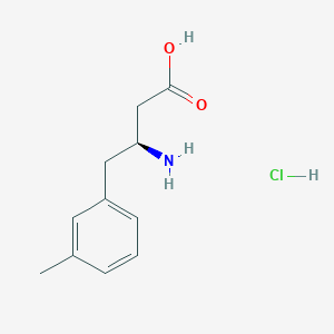 Chemical structure of (S)-3-Amino-4-(m-tolyl)butanoic acid hydrochloride