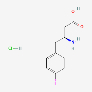 Chemical structure of (S)-3-Amino-4-(4-iodophenyl)butanoic acid hydrochloride