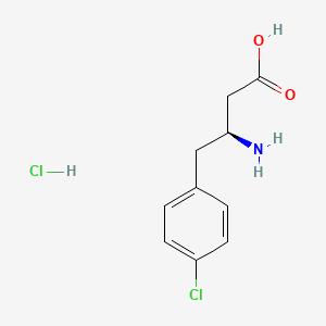 Chemical structure of (S)-3-Amino-4-(4-chlorophenyl)butanoic acid hydrochloride