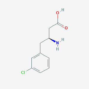 Chemical structure of (S)-3-Amino-4-(3-chlorophenyl)butanoic acid