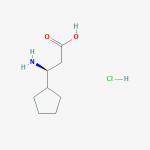 Chemical structure of (S)-3-Amino-3-cyclopentylpropanoic acid hydrochloride