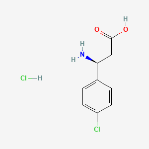 Chemical structure of (S)-3-Amino-3-(4-chlorophenyl)propanoic acid hydrochloride