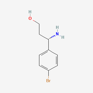 Chemical structure of (s)-3-Amino-3-(4-bromophenyl)propan-1-ol