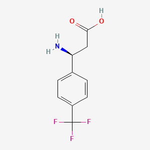 Chemical structure of (S)-3-Amino-3-(4-(trifluoromethyl)phenyl)propanoic acid