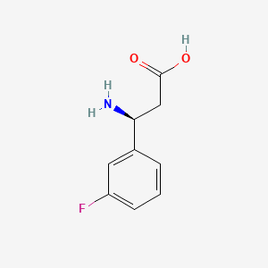 Chemical structure of (S)-3-Amino-3-(3-fluorophenyl)propanoic acid
