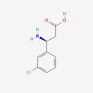 Chemical structure of (S)-3-Amino-3-(3-chlorophenyl)propanoic acid