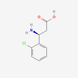 Chemical structure of (S)-3-Amino-3-(2-chlorophenyl)propanoic acid