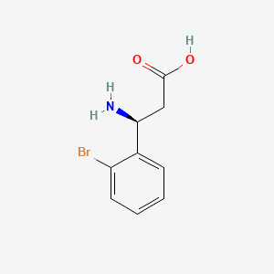 Chemical structure of (S)-3-Amino-3-(2-bromophenyl)propanoic acid
