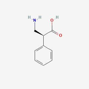 Chemical structure of (S)-3-Amino-2-phenylpropanoic acid