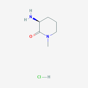 Chemical structure of (S)-3-Amino-1-methylpiperidin-2-one hydrochloride