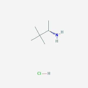 Chemical structure of (S)-3,3-Dimethylbutan-2-amine hydrochloride