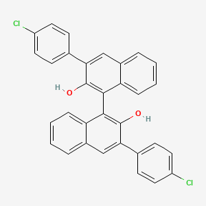 Chemical structure of (S)-3,3'-Bis(4-chlorophenyl)-[1,1'-binaphthalene]-2,2'-diol