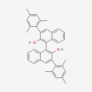 Chemical structure of (S)-3,3'-Bis(2,4,6-trimethylphenyl)-[1,1'-binaphthalene]-2,2'-diol