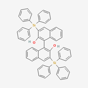 Chemical structure of (S)-3,3’-Bis(triphenylsilyl)-1,1’-bi-2-naphthol