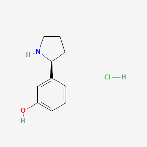 Chemical structure of (S)-3-(Pyrrolidin-2-yl)phenol hydrochloride