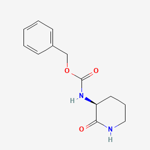 Chemical structure of (S)-3-(Cbz-amino)-2-piperidone