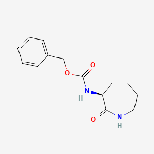 Chemical structure of (S)-3-(Cbz-amino)-2-oxoazepane