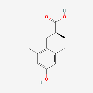 Chemical structure of (S)-3-(4-Hydroxy-2,6-dimethylphenyl)-2-methylpropanoic acid