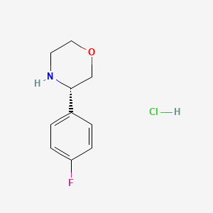 Chemical structure of (S)-3-(4-Fluorophenyl)morpholine hydrochloride