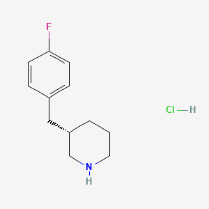 Chemical structure of (S)-3-(4-Fluorobenzyl)piperidine hydrochloride