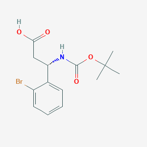 Chemical structure of Boc-(S)-3-Amino-3-(2-bromo-phenyl)-propionic acid
