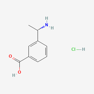 Chemical structure of (S)-3-(1-Aminoethyl)benzoic acid hydrochloride