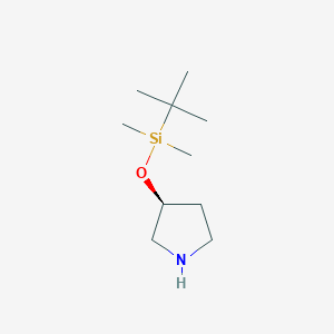 Chemical structure of (S)-3-((tert-Butyldimethylsilyl)oxy)pyrrolidine