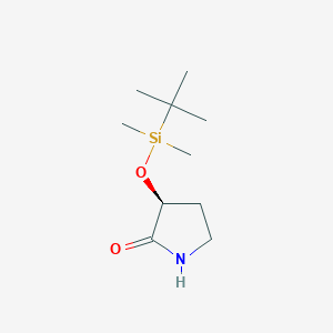 Chemical structure of (S)-3-((tert-Butyldimethylsilyl)oxy)pyrrolidin-2-one