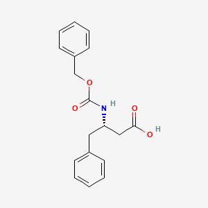 Chemical structure of (S)-3-(((Benzyloxy)carbonyl)amino)-4-phenylbutanoic acid