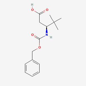 Chemical structure of (S)-3-(((Benzyloxy)carbonyl)amino)-4,4-dimethylpentanoic acid