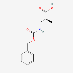 Chemical structure of (S)-3-(((Benzyloxy)carbonyl)amino)-2-methylpropanoic acid
