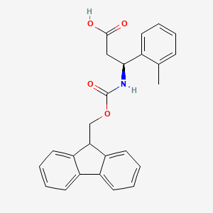 Chemical structure of (S)-3-((((9H-Fluoren-9-yl)methoxy)carbonyl)amino)-3-(o-tolyl)propanoic acid