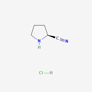 Chemical structure of (S)-2-Pyrrolidinecarbonitrile Hydrochloride