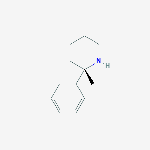 Chemical structure of (S)-2-methyl-2-phenylpiperidine